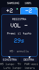 Schermata IR / APPRENDIMENTO